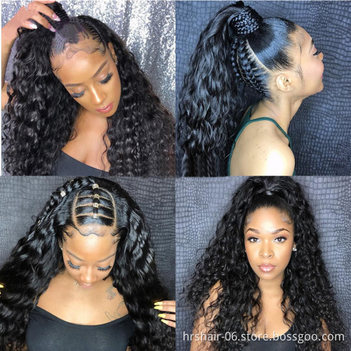 30 Inch Brazilian Virgin Hair 100 Percent Water Wave HD Lace Frontal Wig Peruvian Water wave Wig Deep Curly Wave Human Hair Wig